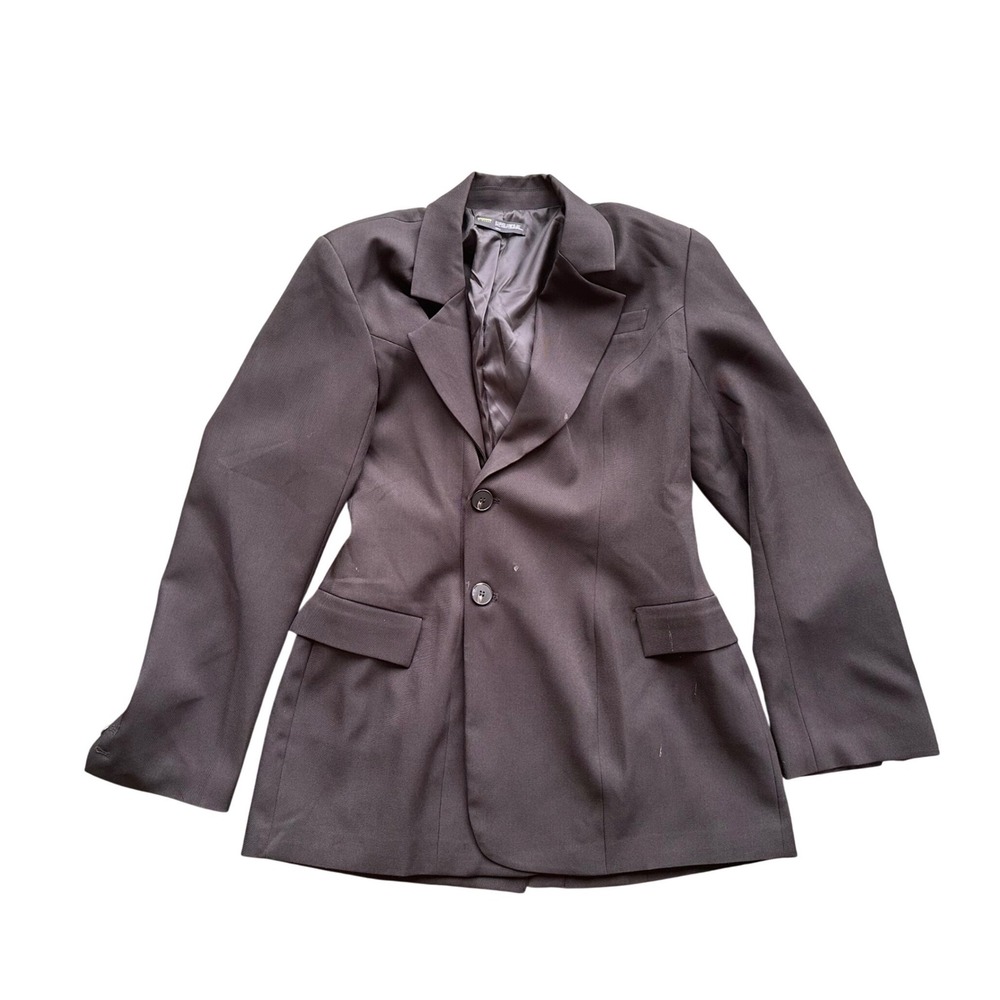 Finesse Women Black Tailored Two Button Blazer Jacket Size Large L A1512
